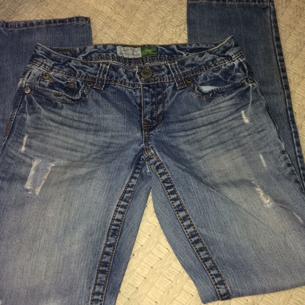 Ripped blue jeans